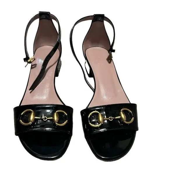Gucci Leather Horsebit Low Heel Sandals - Picture 7 of 9
